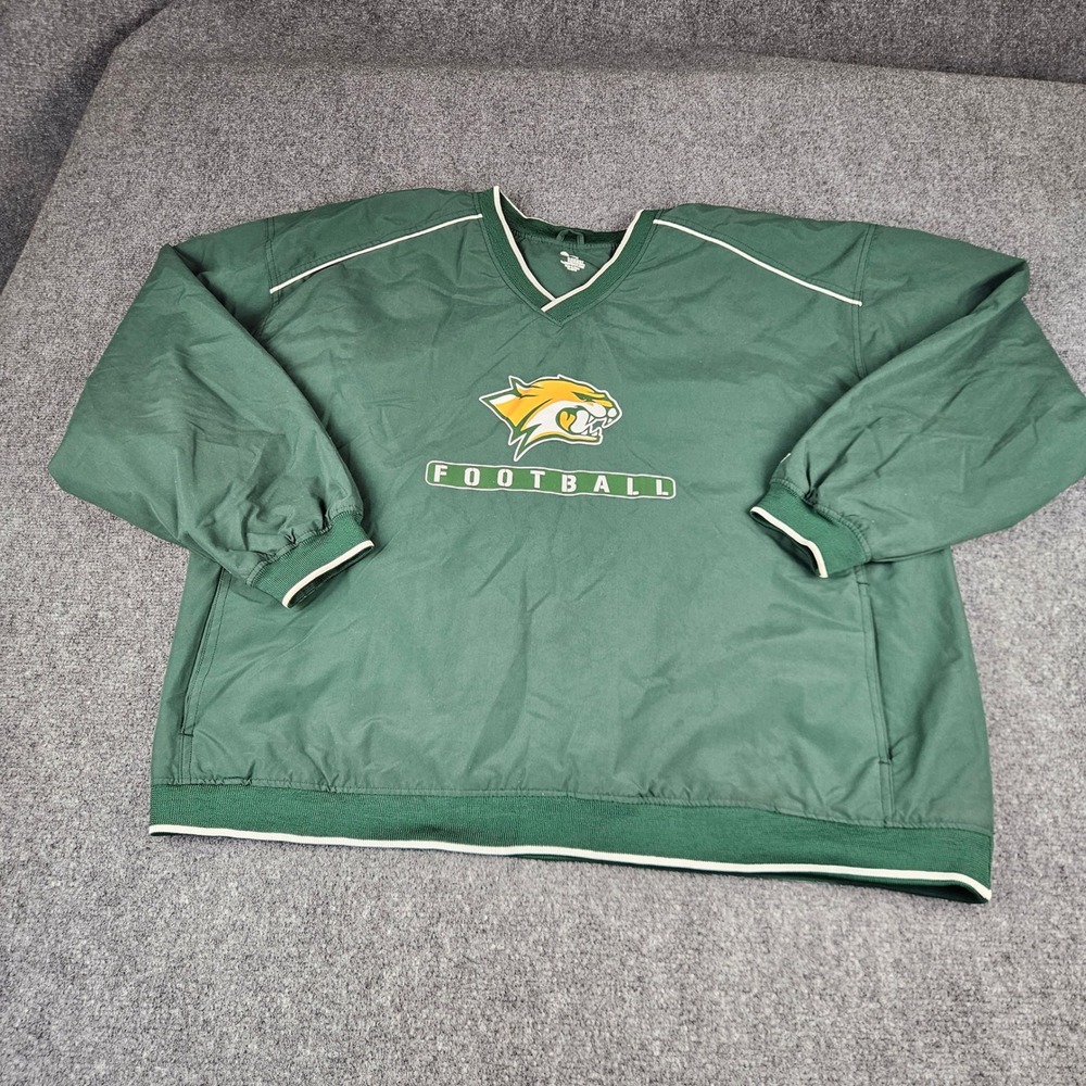Badger Sport Football Windshirt V-Neck Pullover‎ Green XL RN76619